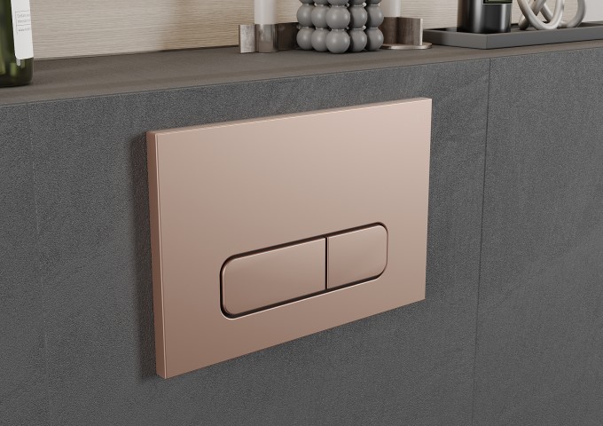 Iebūvētie rāmji WC ar pogu rožu zeltu