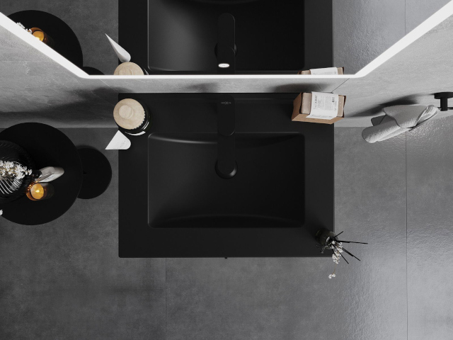 Skapīša ar izlietni piemērs vannas istabas iekārtošanā