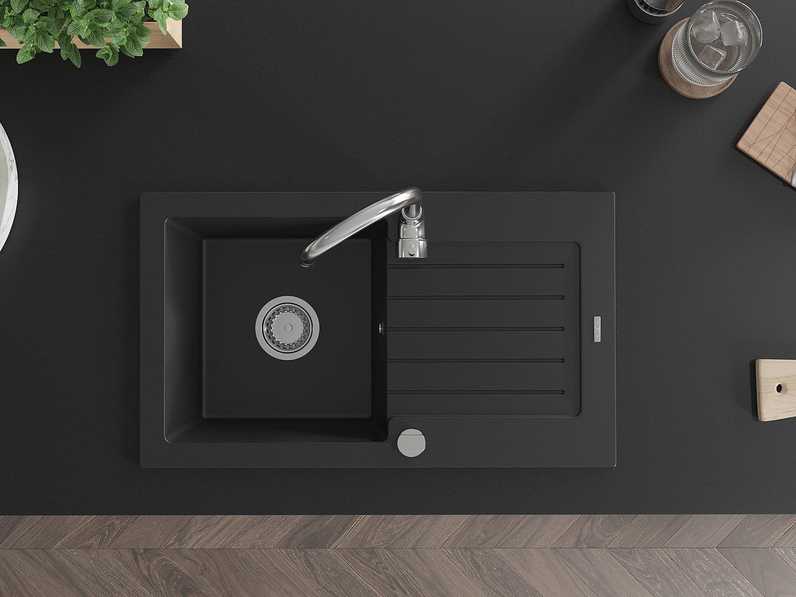 Vienstadnieciska izlietne ar noteku