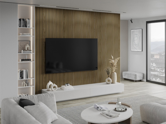 dabīgas ozola lameles viesistabā