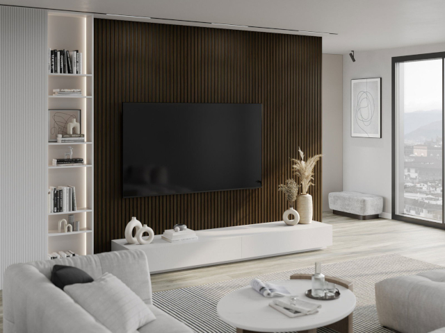 Wenge sienas līstes viesistabā