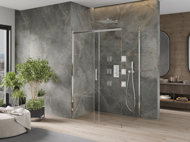 Brūns gres Mexen vannas istabas iekārtojumā