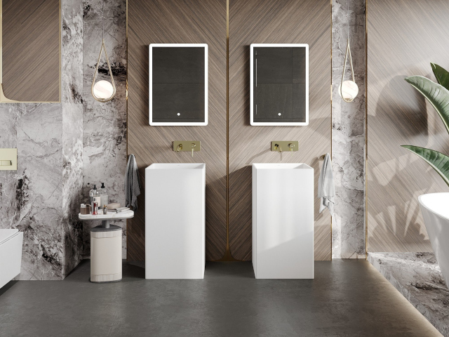 Akmeņveidīgās flīzes Mexen vannasistabā