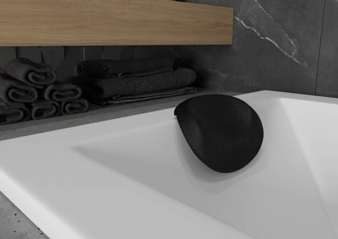 Melns vannas galvas balsts