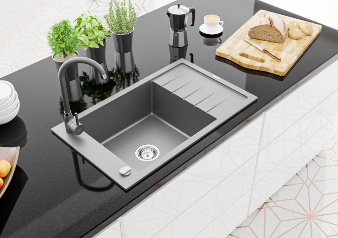 Granitveida izlietnes pelēkas