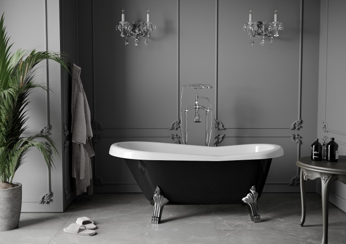 Brīvstāvošas vannas retro stilā