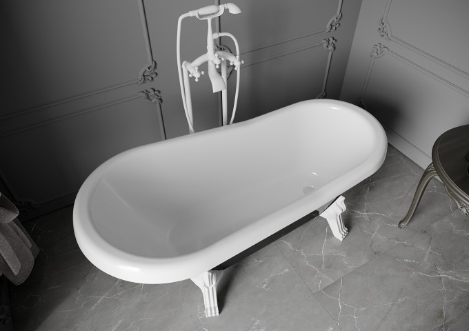 Brīvstāvošas vannas retro stilā