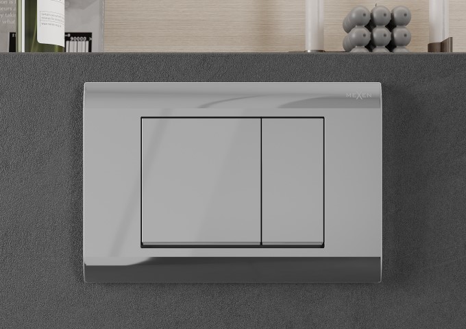 Spīdīgas hroma noskalošanas pogas