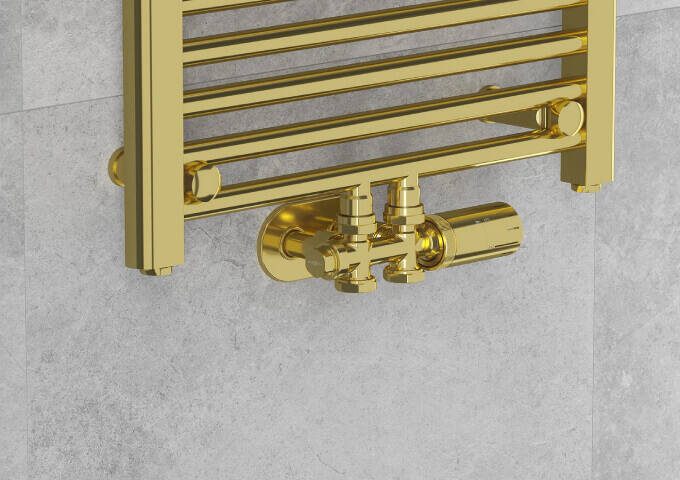 Taisnais radiatora termostata komplekts