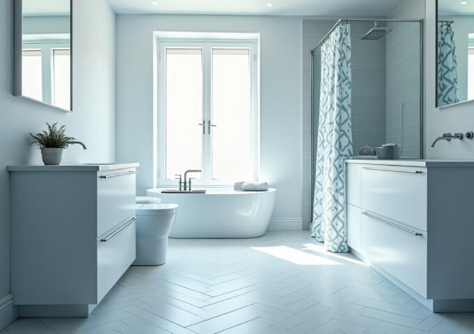 Vinila paneļi eglīte vannas istabā