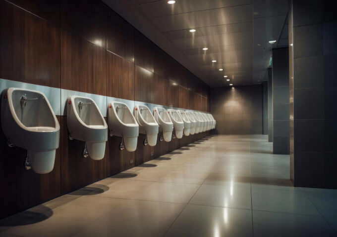 Balti pisvāri sabiedriskajā tualetē