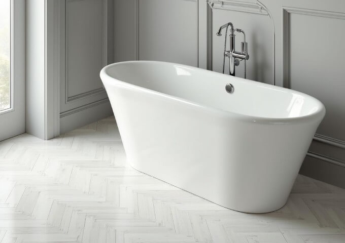 Pelēki vinila paneļi eglīte vannas istabā