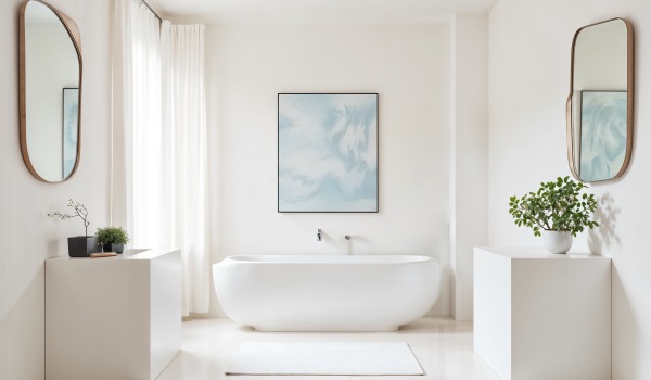 Vannas istaba ar ierobežotu flīžu daudzumu – kur izmantot flīzes un kā tās aizstāt? Iedvesmas un dizaina idejas