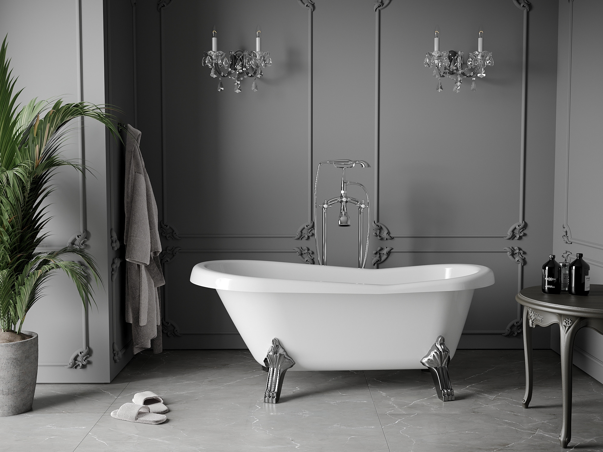 Vannas istaba retro stilā