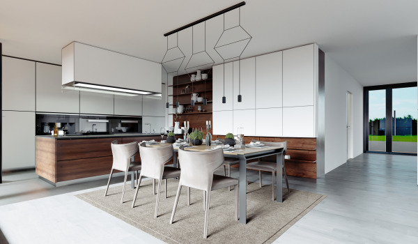 Virtuves mēbeles līdz griestiem un augsti skapji - kad tie darbojas?