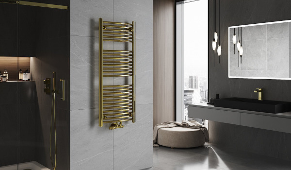 Krāsa, stils un funkcionalitāte - jeb zelta radiators vannas istabā