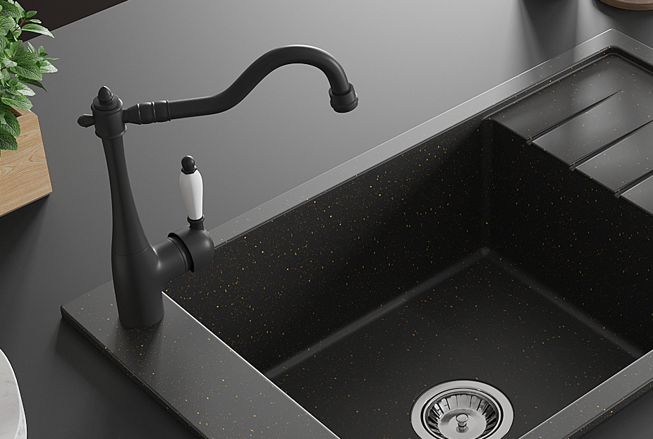 Virtuves izlietnes jaucējkrāns retro stilā