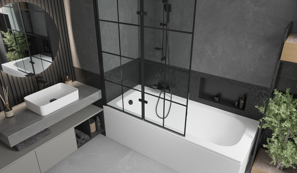 Vanna ar aizslietni industriālā stilā