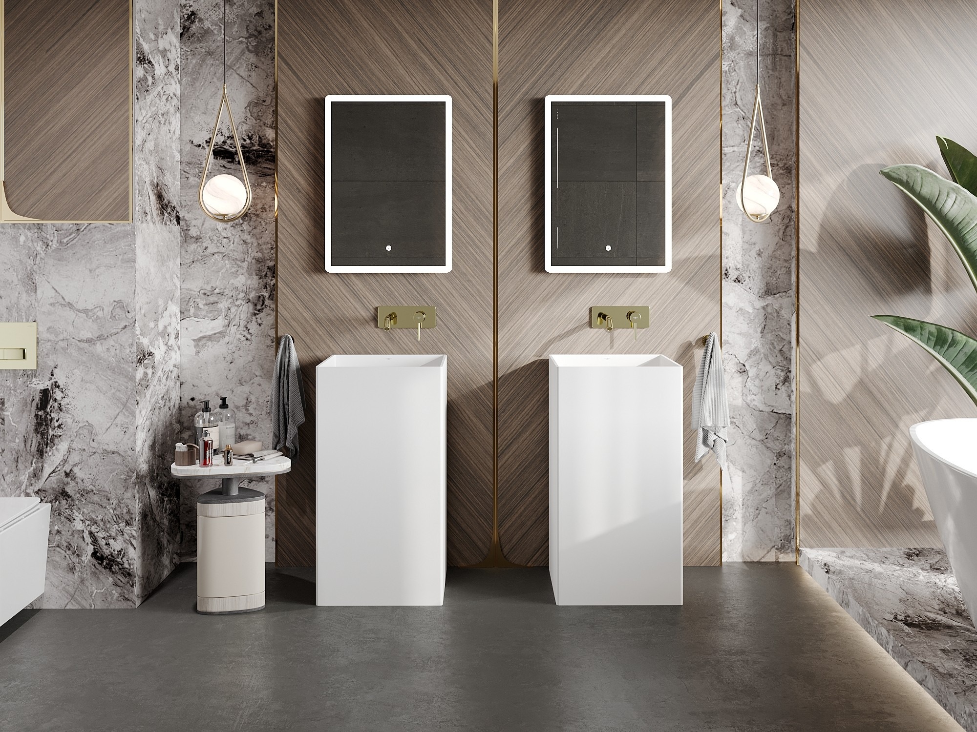 Austrumu vannas istaba ar koku